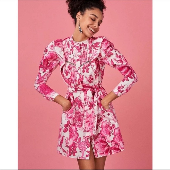 DVF Sandrah ruffled floral-print cotton-poplin mini dress - Picture 2 of 14